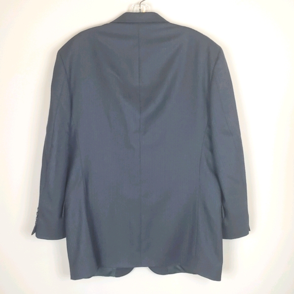 Oscar de la Renta Navy Herringbone Jacket - Picture 2 of 7